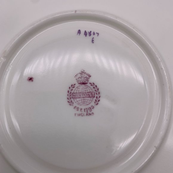 Mintons England Fine China Saucers Set of 5 - Picture 4 of 5